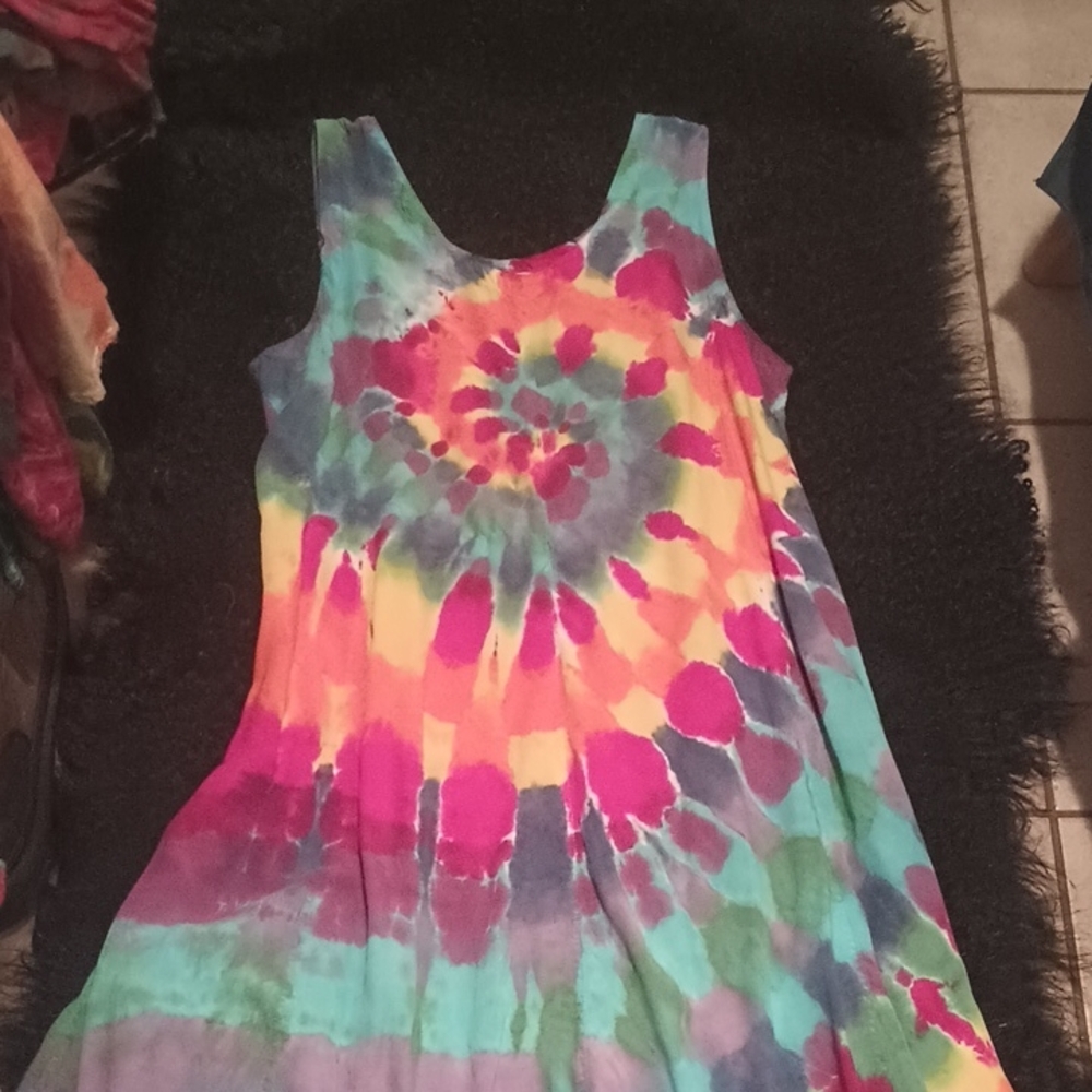 Colorful Tie-Dye Mini Dress